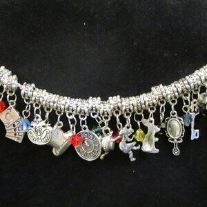 Alice in Wonderland themed charm necklace.